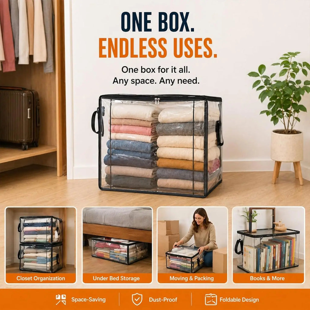 ✨LAST DAY 50%OFF ✨Large Heavy-Duty Thick Plastic Clear Storage Bag for Clothes, Moving & Storage
