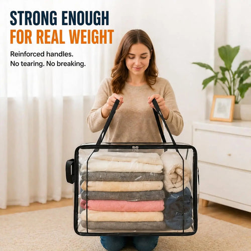 ✨LAST DAY 50%OFF ✨Large Heavy-Duty Thick Plastic Clear Storage Bag for Clothes, Moving & Storage