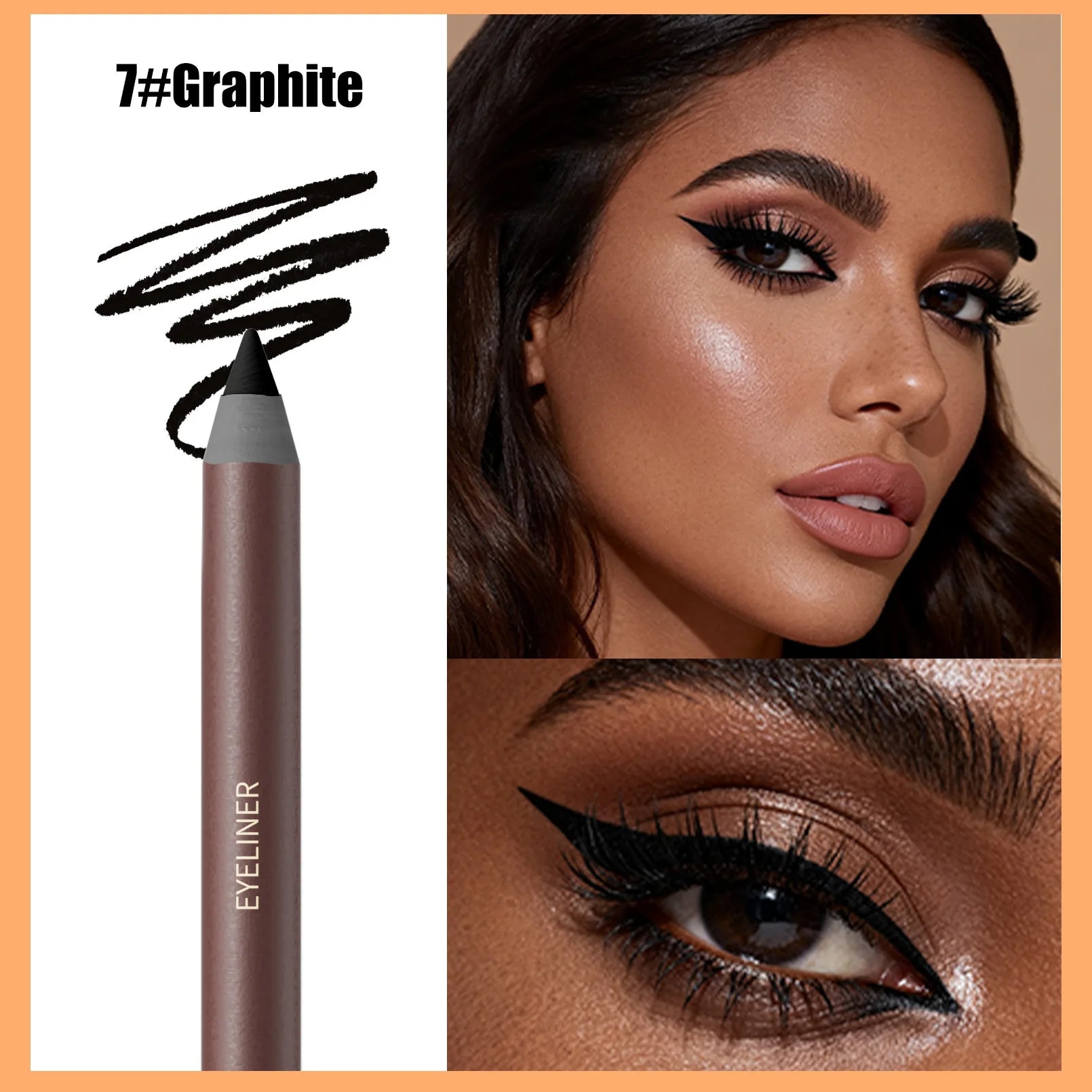 24HR Waterproof Eyeliner Pencil with Built-in Sharpener