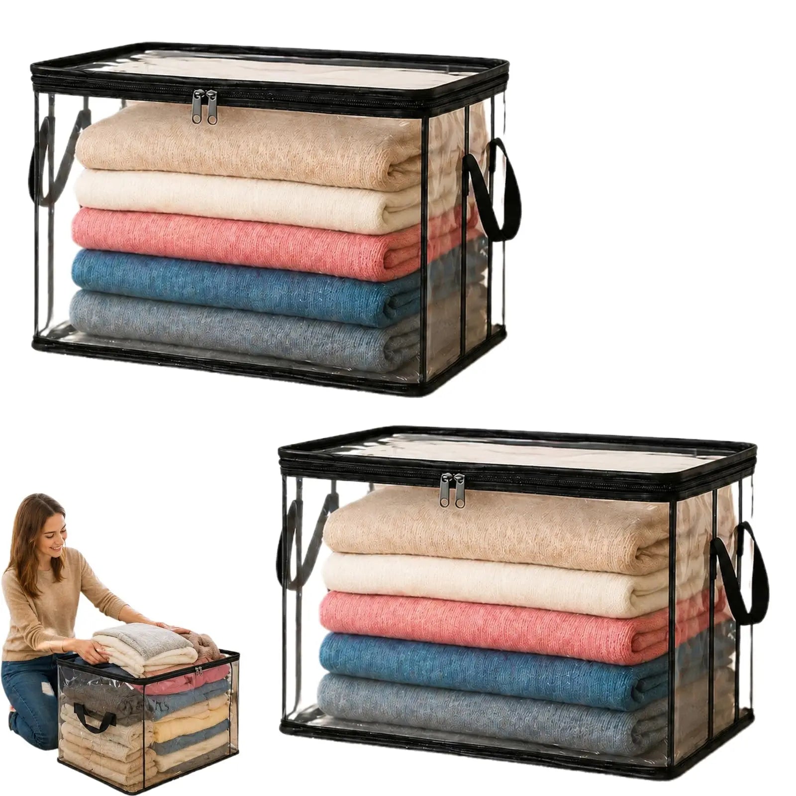 ✨LAST DAY 50%OFF ✨Large Heavy-Duty Thick Plastic Clear Storage Bag for Clothes, Moving & Storage
