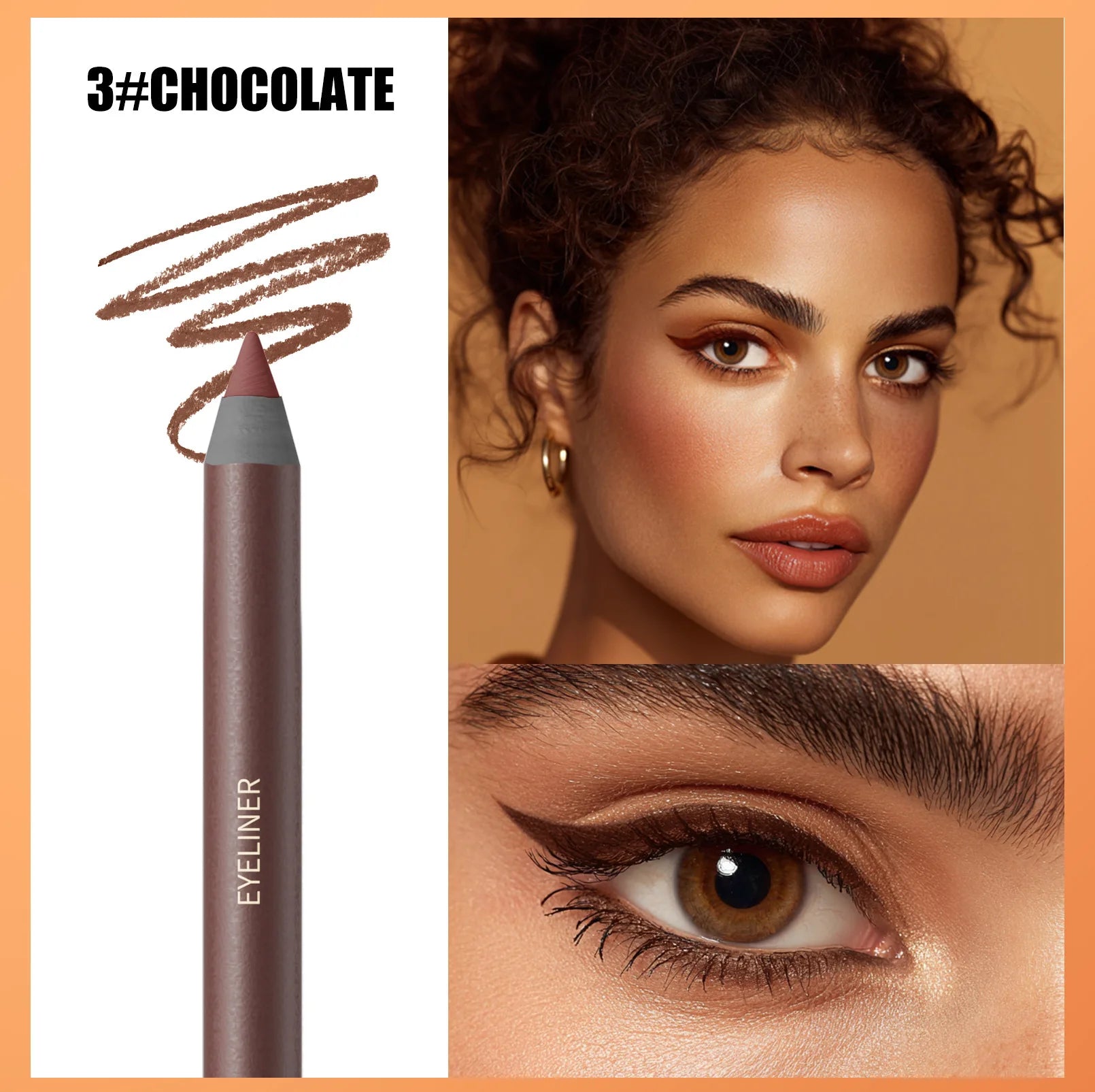 24HR Waterproof Eyeliner Pencil with Built-in Sharpener
