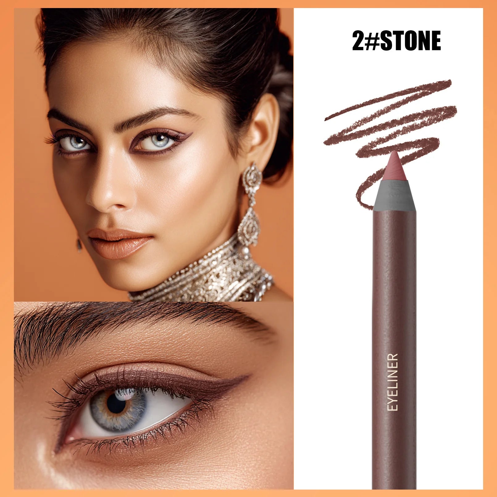 24HR Waterproof Eyeliner Pencil with Built-in Sharpener