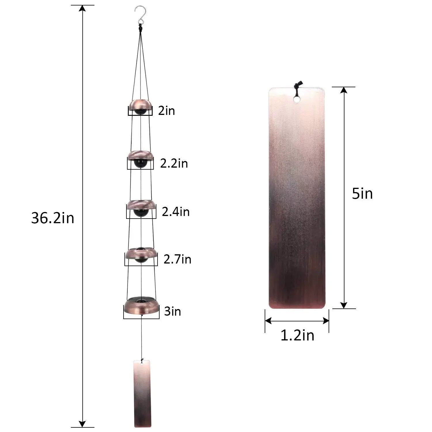 🔔 Quintet Brass Wind Chimes™ (36-inch)