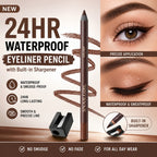 24HR Waterproof Eyeliner Pencil with Built-in Sharpener