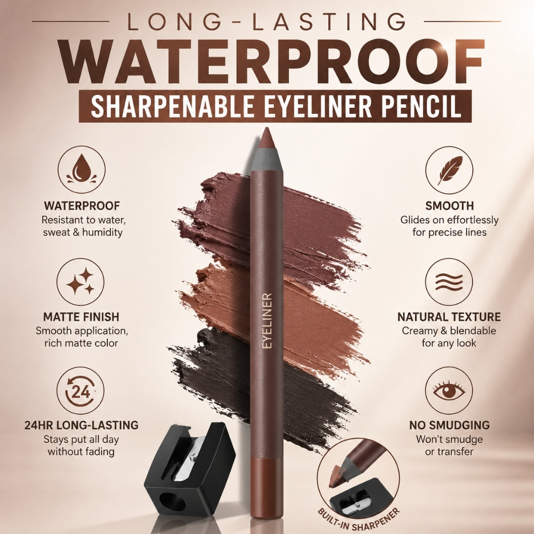 24HR Waterproof Eyeliner Pencil with Built-in Sharpener