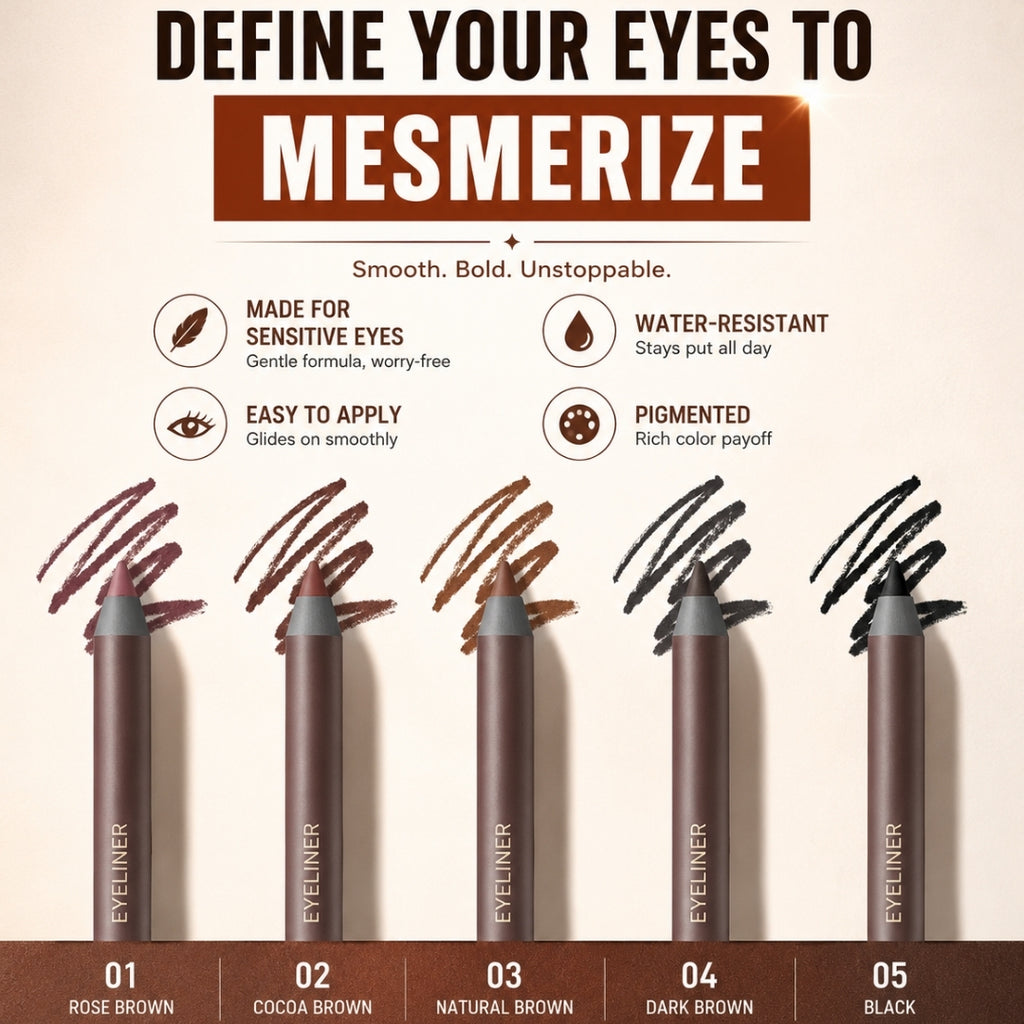 24HR Waterproof Eyeliner Pencil with Built-in Sharpener